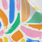 Colorful abstract brush stroke art pattern Wall Tapestry Gallery Image 3