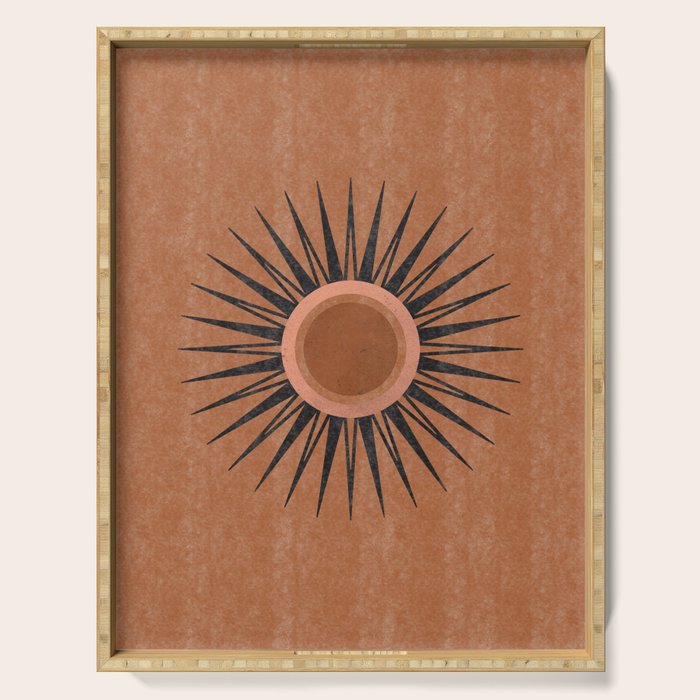Terracotta Mid Century Sunburst Serving Tray Gallery Image 1