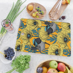 Fairy wren and poppies in yellow Cutting Board Gallery Image 2