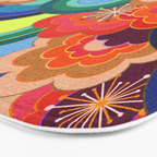 70s rainbow flowers sunset colors Bath Mat Gallery Image 3