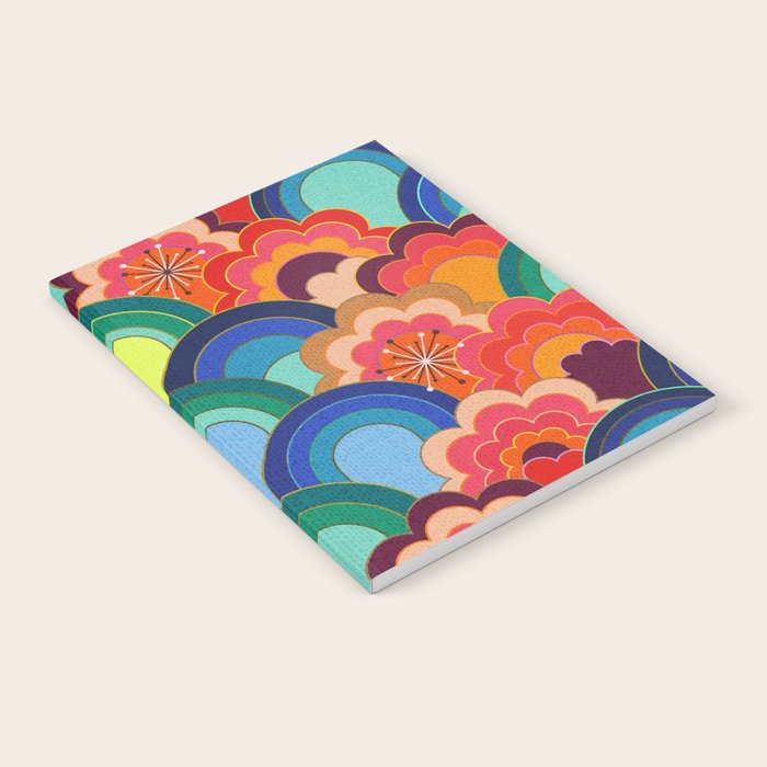 70s rainbow flowers sunset colors Notebook Gallery Image 1
