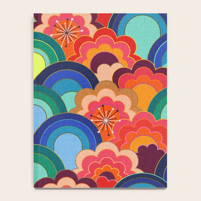 70s rainbow flowers sunset colors Notebook Gallery Image 4