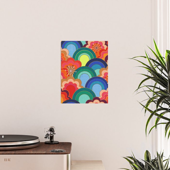 70s rainbow flowers sunset colors Poster Gallery Image 2