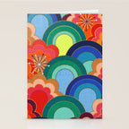 70s rainbow flowers sunset colors Stationery Card Gallery Image 2