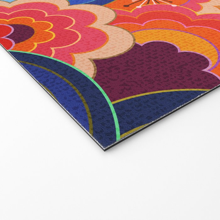 70s rainbow flowers sunset colors Welcome Mat Gallery Image 2