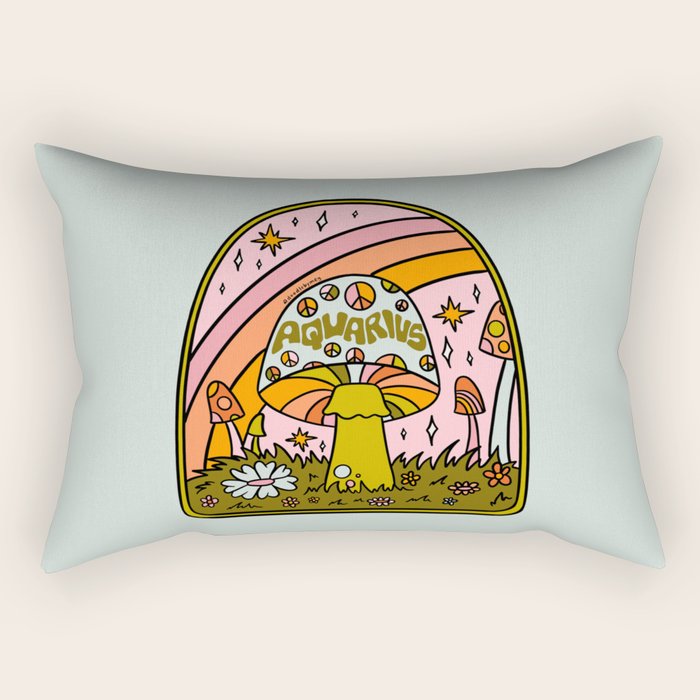 Aquarius Mushroom Rectangular Pillow Gallery Image 1