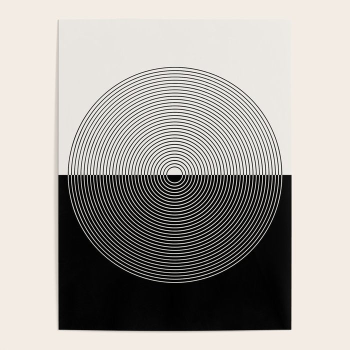 Circular Lines III Black & White Poster Gallery Image 1