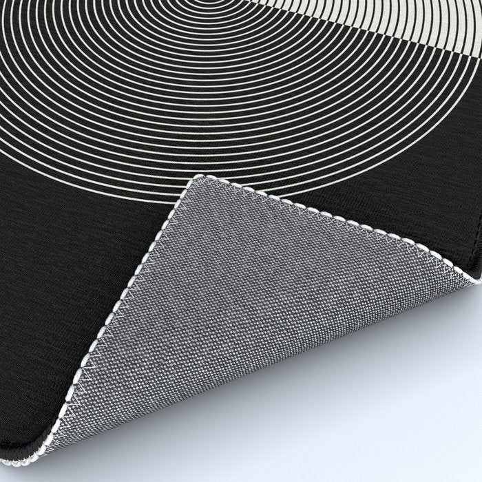 Circular Lines III Black & White Rug Gallery Image 4