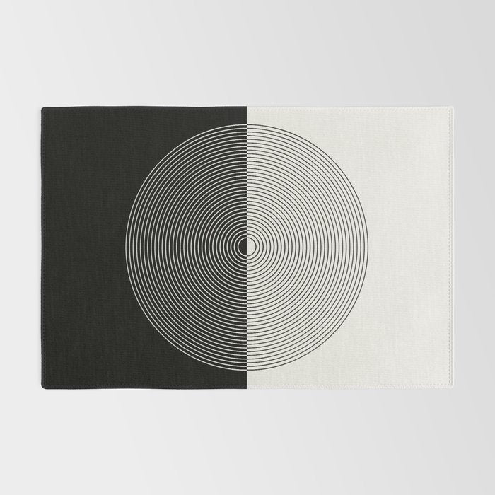Circular Lines III Black & White Rug Gallery Image 2