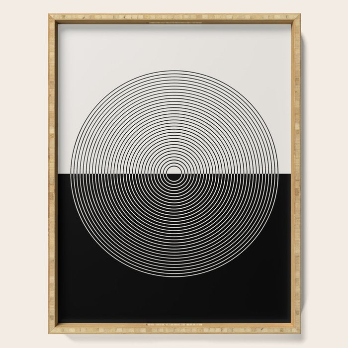 Circular Lines III Black & White Serving Tray Gallery Image 1