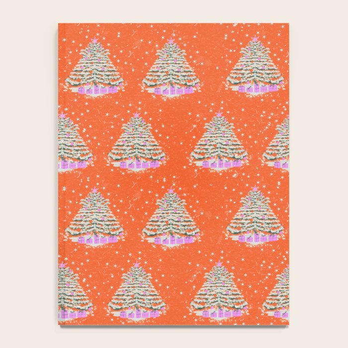 Seasons Greetings Snowy Christmas Tree with Presents Notebook Gallery Image 4