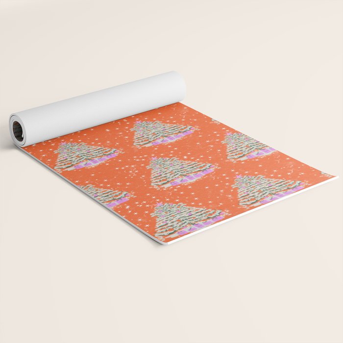 Seasons Greetings Snowy Christmas Tree with Presents Yoga Mat Gallery Image 2