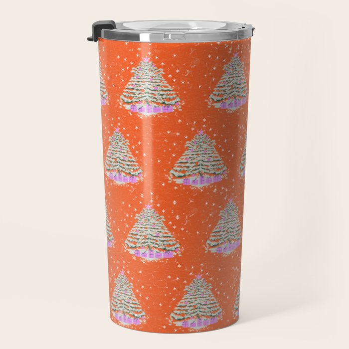 Seasons Greetings Snowy Christmas Tree with Presents Travel Mug Gallery Image 3