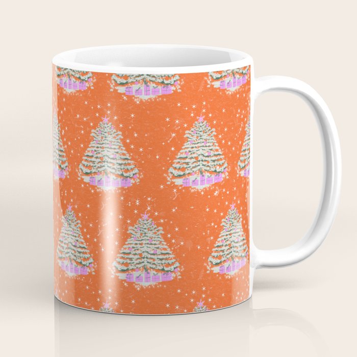 Seasons Greetings Snowy Christmas Tree with Presents Coffee Mug Gallery Image 1