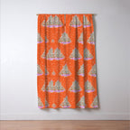 Seasons Greetings Snowy Christmas Tree with Presents Window Curtain Gallery Image 3