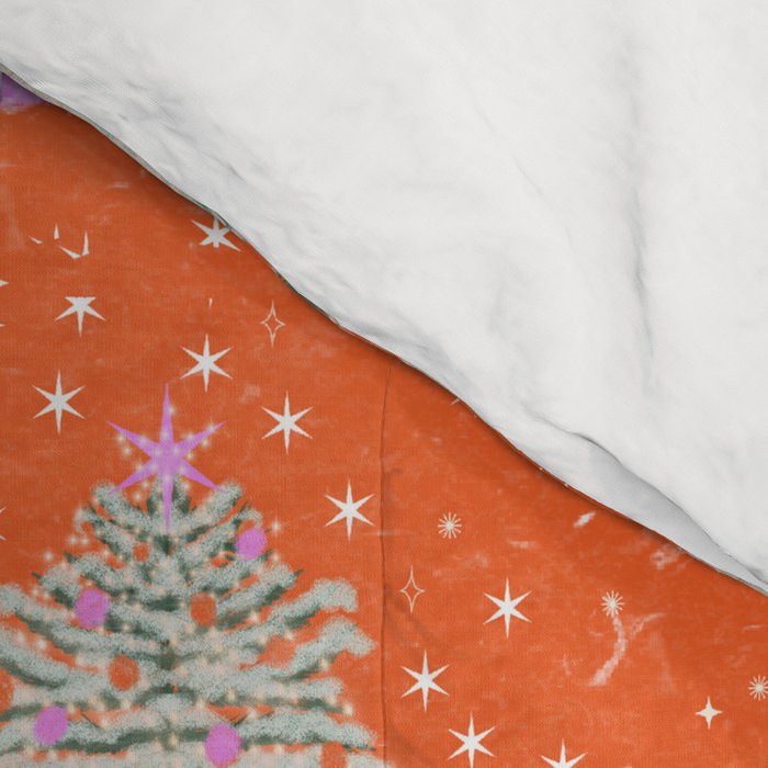 Seasons Greetings Snowy Christmas Tree with Presents Comforter Gallery Image 4
