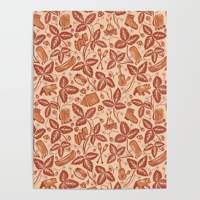 Summer Camping - Copper Peach Poster Gallery Image 1