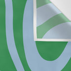 Green and Light Blue Modern Retro Liquid Swirl Abstract Pattern Wall Tapestry Gallery Image 3