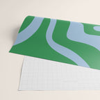 Green and Light Blue Modern Retro Liquid Swirl Abstract Pattern Wrapping Paper Gallery Image 2