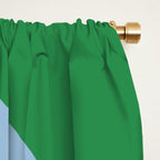 Green and Light Blue Modern Retro Liquid Swirl Abstract Pattern Window Curtain Gallery Image 2