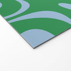 Green and Light Blue Modern Retro Liquid Swirl Abstract Pattern Welcome Mat Gallery Image 2