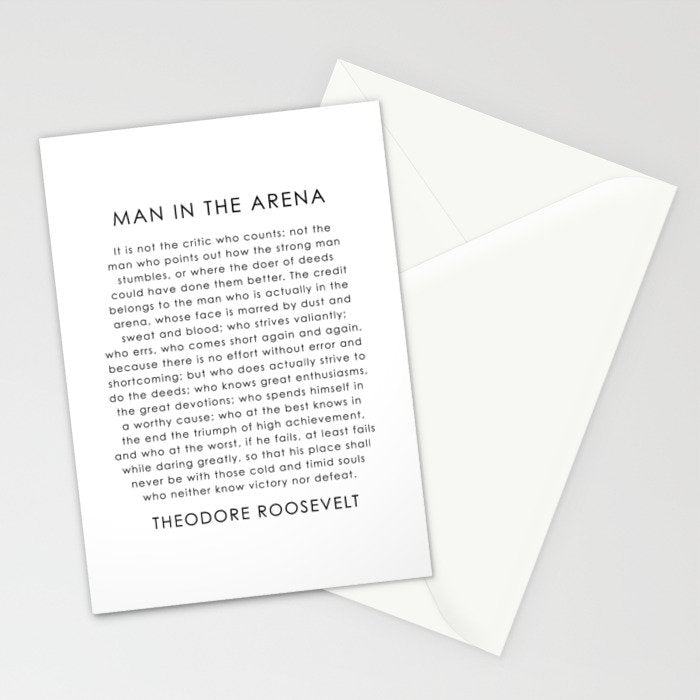 The man in the arena Stationery Card Gallery Image 2