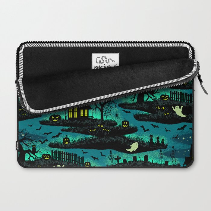 Halloween Night - Fox Fire Green Laptop Sleeve Gallery Image 2