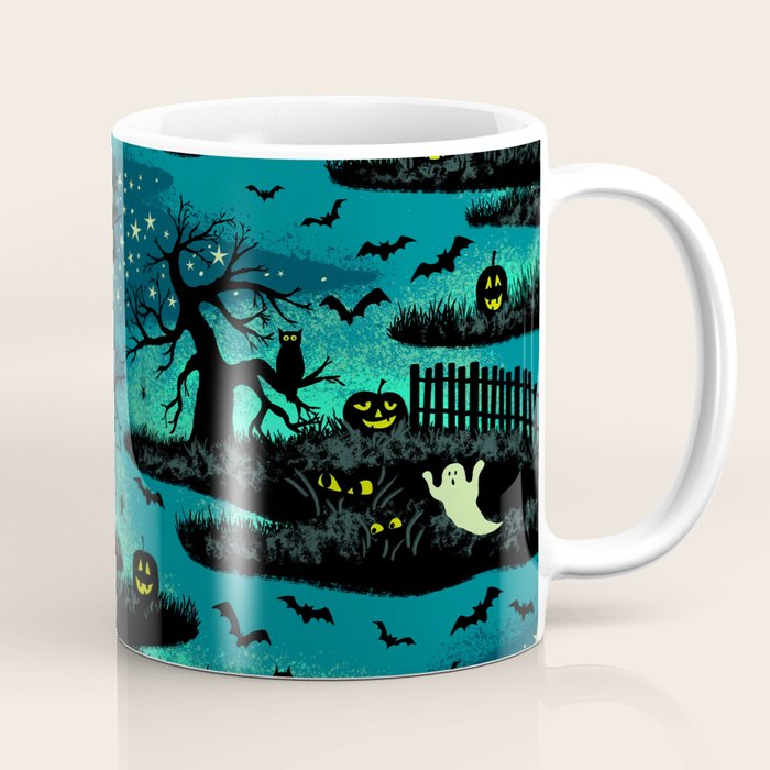 Halloween Night - Fox Fire Green Coffee Mug Gallery Image 1