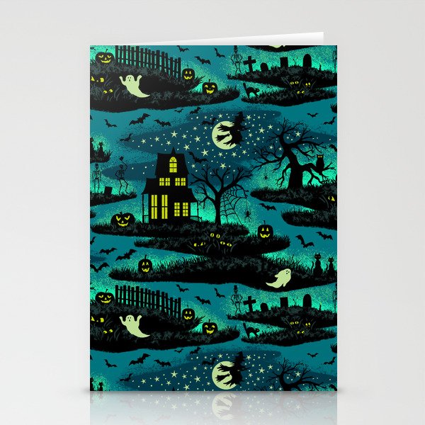 Halloween Night - Fox Fire Green Stationery Card Gallery Image 2