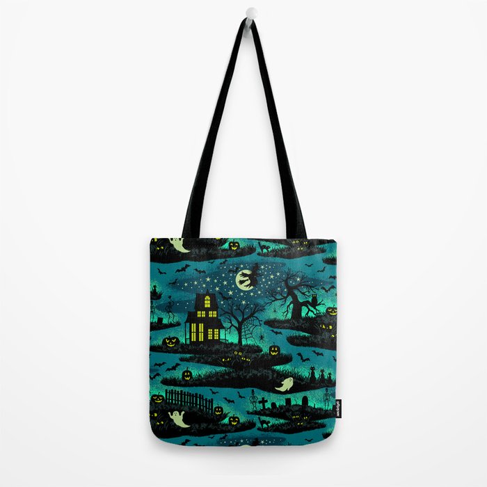 Halloween Night - Fox Fire Green Tote Bag Gallery Image 2