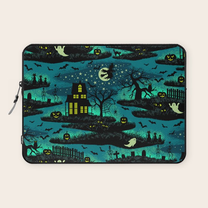 Halloween Night - Fox Fire Green Laptop Sleeve Gallery Image 1