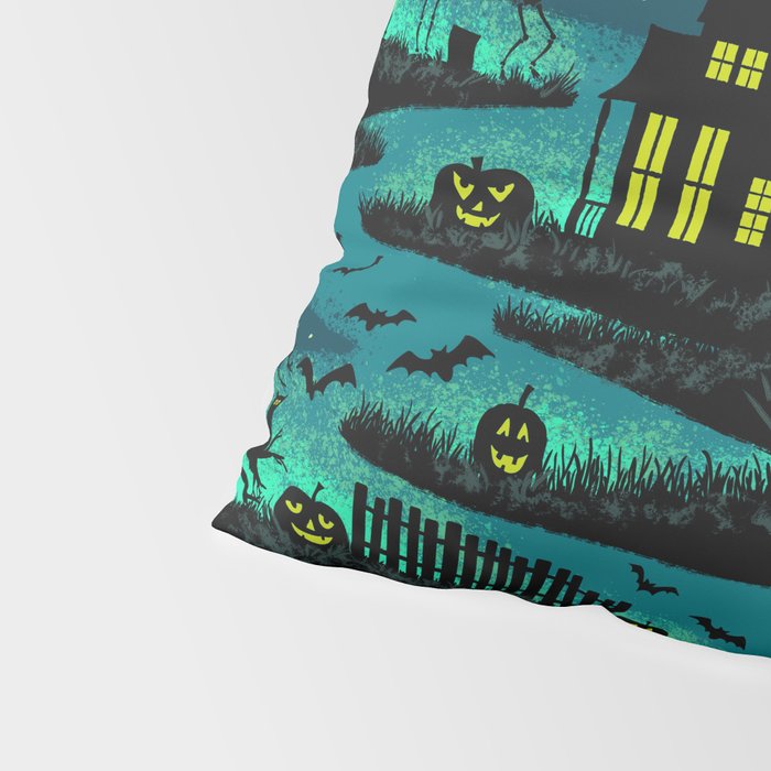 Halloween Night - Fox Fire Green Pillow Sham Gallery Image 4