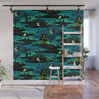 Halloween Night - Fox Fire Green Wall Mural Gallery Image 1
