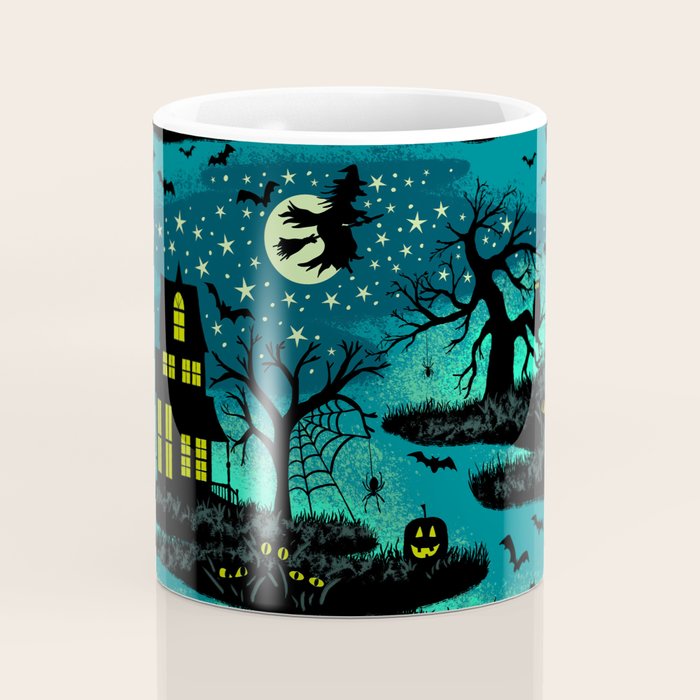 Halloween Night - Fox Fire Green Coffee Mug Gallery Image 4
