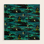 Halloween Night - Fox Fire Green Wood Wall Art Gallery Image 1