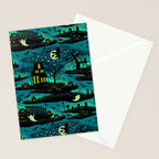 Halloween Night - Fox Fire Green Stationery Card Gallery Image 2
