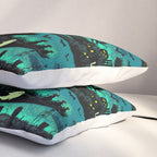 Halloween Night - Fox Fire Green Pillow Sham Gallery Image 3