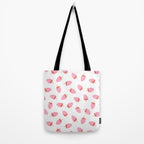 Sweet Strawberries - pink and red on white Tote Bag Gallery Image 2