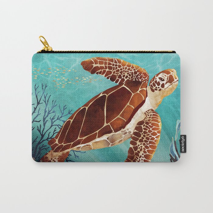 Metallic Sea Turtle Carry All Pouch Gallery Image 1