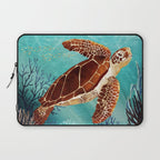Metallic Sea Turtle Laptop Sleeve Gallery Image 1