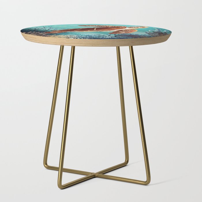 Metallic Sea Turtle Side Table Gallery Image 1