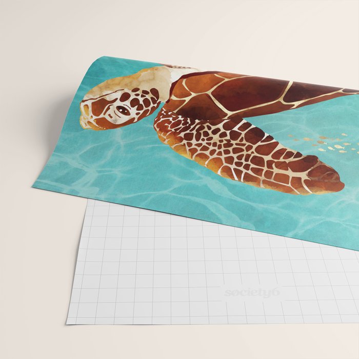 Metallic Sea Turtle Wrapping Paper Gallery Image 2