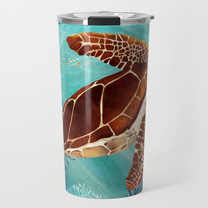 Metallic Sea Turtle Travel Mug Gallery Image 1