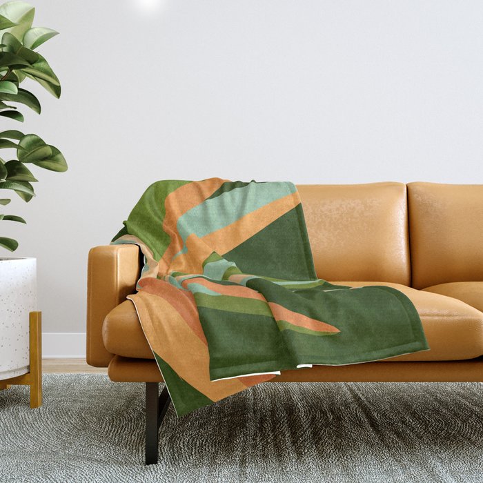Colorful Agave Painted Cactus Illustration Throw Blanket Gallery Image 1