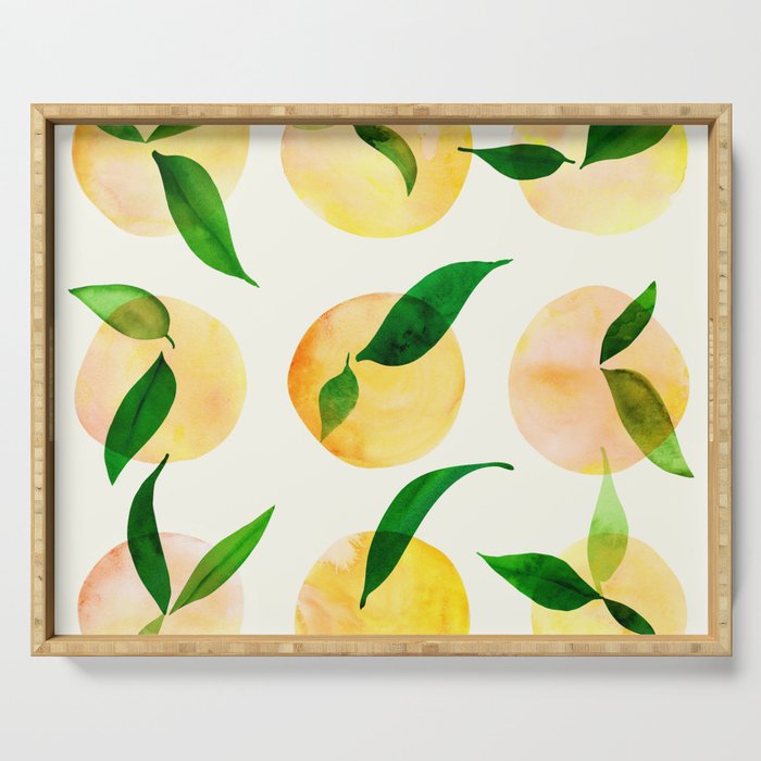 Wild Lemons Watercolor Serving Tray Gallery Image 1
