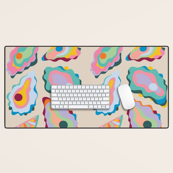 Abstract Oysters and Lemon  Desk Mat Gallery Image 1