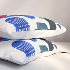Mid Century Modern Abstract Colorful Art Patterns Ocean Blue Turquoise Grey Pillow Sham Gallery Image 3