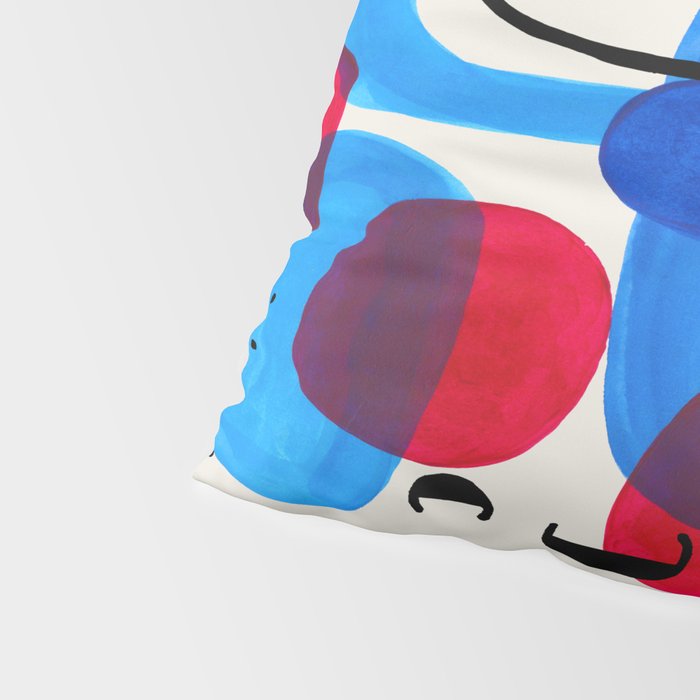 Mid Century Modern Abstract Colorful Art Patterns Ocean Blue Turquoise Grey Pillow Sham Gallery Image 4