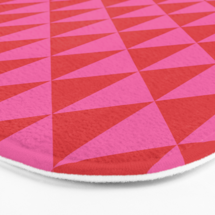 Red and Pink Geometric Pattern Bath Mat Gallery Image 3