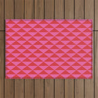 Red and Pink Geometric Pattern Outdoor Rug Gallery Image 1